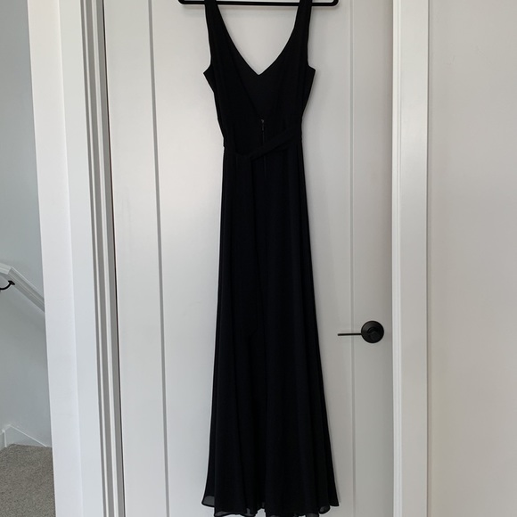 Show Me Your Mumu Jenn Maxi Chiffon with Sash Black Dress Size medium - Picture 9 of 10